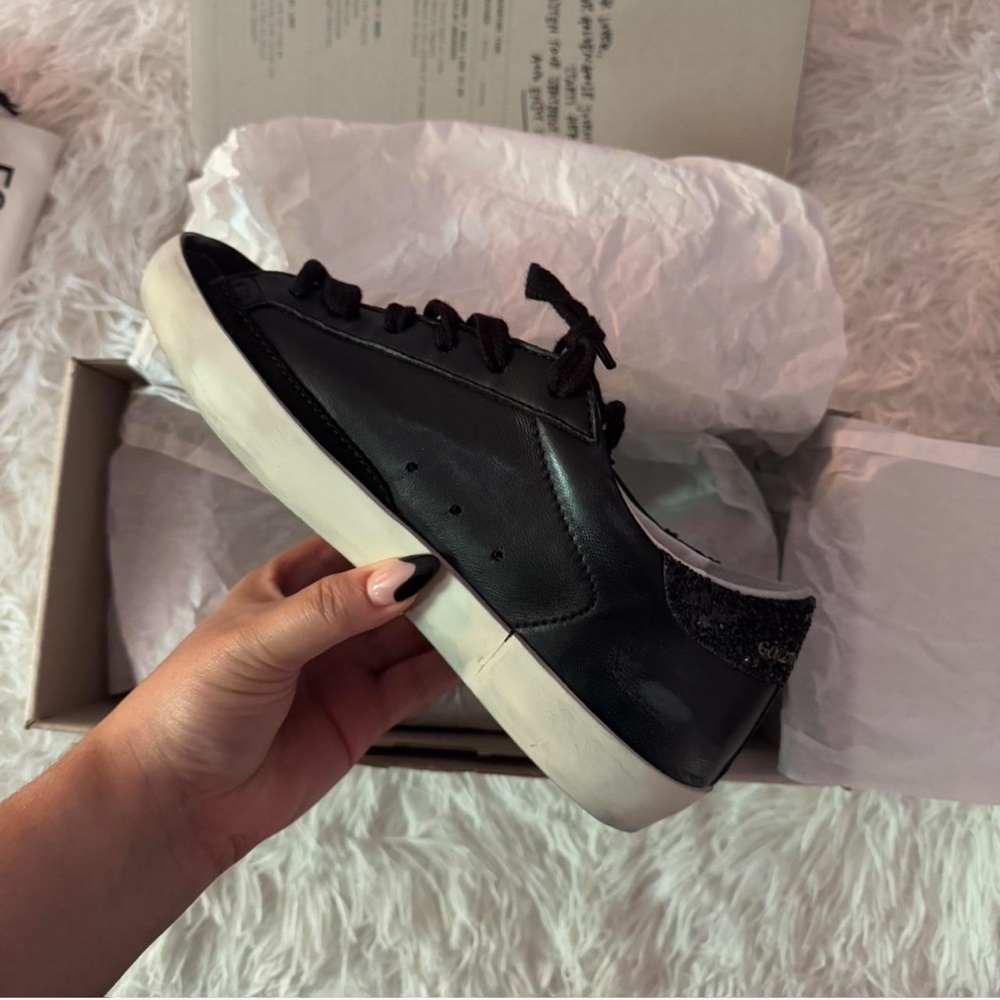 Black Golden Goose Superstar Sneakers - Picture 3 of 8